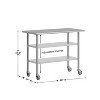 Flash Furniture Rawcliffe NSF Certified Stainless Steel Prep and Work Table 24"x 48" with 2 Galvanized Steel Undershelves and 4 Casters with 2 Locking - 4 of 4