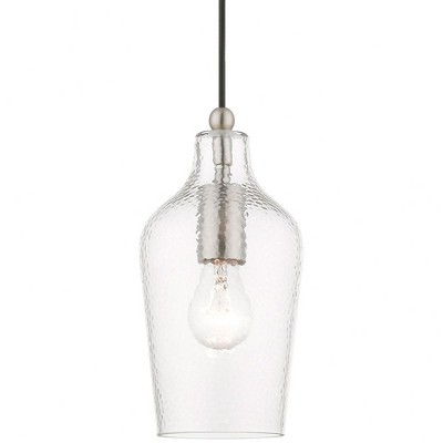 Avery Mini Jar Pendant Light in Brushed Nickel with Clear Glass