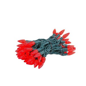 Novelty Lights C6 Coaxial 50 Feet 100 LED Christmas String, Commercial Grade Green Wire - 1 of 4