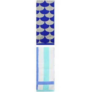 REGALWOVEN Geometric Cotton Soft Absorbent Decorative Hand Towel Set for Bathroom 13" x 29" 2 Pcs - 1 of 4