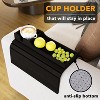 Couch Cup Holder Tray – Foldable Bamboo Sofa Armrest Table for Drinks, Remotes & Snacks, Anti-Slip Design - 2 of 4