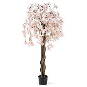 Resenkos 5.5-Foot Artificial Cherry Blossom Tree, Features a Mix of Pink and White Flowers, Pink/White - 1 of 4