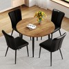 5-Piece Dining Set with Extendable Table and 4 PU Armless Chairs - 4 of 4