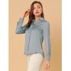 INSPIRE CHIC Women's Elegant V Neck Long Sleeve Office Work Satin Shirt - 2 of 4