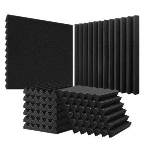 VEVOR Acoustic Foam Panels, 36 Pack 12 x 12 x 2 inches,High Density Soundproof Wall Panels,Fire-Resistant Acoustic Panels,Sound Absorbing Panels,Black - 1 of 4