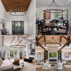CityFurn 20/24-Light Black Wagon Wheel Chandelier Glass Pendant Light for Dining Room - 3 of 4