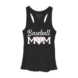Women's Design By Humans Baseball Mom Heart By shirtpublic Racerback Tank Top - 1 of 2