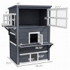 3 Story Outdoor Wooden Cat House with Asphalt Roof Raised Floor Escape Doors Jump Platforms,Feral Cat Shelter for Multiple Cats - LAOTIES - 3 of 4