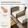 Tangkula Set Of 5 Patio Dining Set Outdoor Square Table and Chairs w/ Acacia Wood Tabletop PE Wicker Armrests and Cushions Patio Furniture Set - 3 of 4