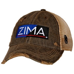 Adult Zima Logo Retro Brand Mesh Black Trucker Hat - 1 of 4