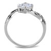 Slickblue Polished Stainless Steel CZ Engagement Ring - Clear Pave Square Stone, No Plating, Women's Jewelry, Size 5-10 - 4 of 4