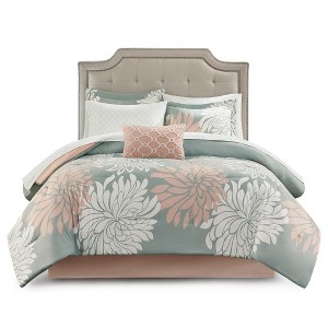 Gracie Mills Willie 9-Piece Floral Comforter Set with Cotton Sheets - 1 of 4