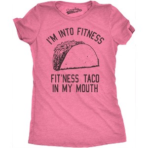 Womens Fitness Taco Funny Gym T Shirt Cool Humor Graphic Muscle Tee For Ladies - Crazy Dog Women's T Shirt - 1 of 4