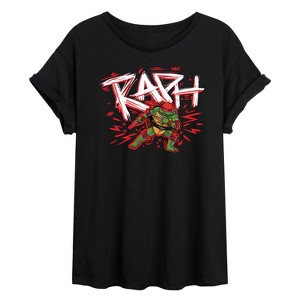 Women's - Teenage Mutant Ninja Turtles Mutant Mayhem - Sketch Raph Oversized Graphic T-Shirt - 1 of 4