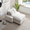 Lazy Sofa Couch Chaise Lounge Single Sofa Cloud Sleeper Sofa Corduroy/Chenille Upholstered Accent Chair Daybed, Beige/Black/Green/Blue-ModernLuxe - 2 of 4
