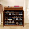 YIYIBYUS 7 Tier Shoe Storage Cabinet with Doors & Tall Compartment for Entryway Living Room, Natural - 2 of 4