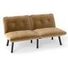 2-Seater Velvet Convertible Sofa Bed with Folding Design and Adjustable Backrest - 4 of 4
