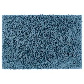 1pc Simple Semi-circle Water Absorbent Bathroom Mat, Blue