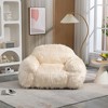 52.8"W Bean Bag Chair, Super Soft Lazy Sofa Chair with High Density Foam Padded, Faux Fur Fabric Modern Accent Chair 4L - ModernLuxe - image 2 of 4