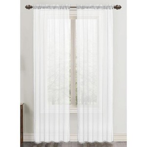 Ramallah Trading Celine Sheer 55 x 90 in. Rod Pocket Curtain Panel - 55 x 90, White - 1 of 3