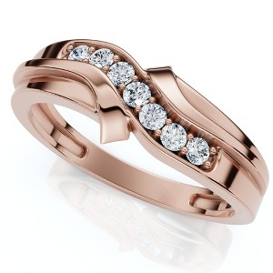 Pompeii3 Men's Diamond Curve Polished Wedding Ring Lab Created 10k Gold - 1 of 2