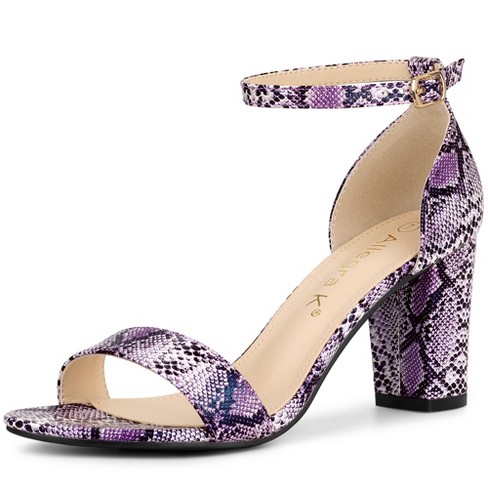 Chunky snakeskin online heels