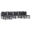 vidaXL 6 Piece Patio Lounge Set with Cushions Anthracite Steel - 2x corner 2x middle 2x footrest - 3 of 4