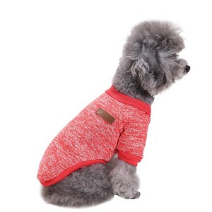 Gooby Dog Clothes Dogs Sweater Soft Puppies Clothing Winter Puppy Sweaters Warm Outfit for Dogs Small XXS XS Cat Apparel (Red, M) - 1 of 1