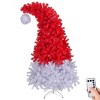 Syemin Artificial Trees 6 FT Santa Hat Style Pre-lit Christmas Tree Hinged Artificial Tree Pine Tree 1050 Branch Tip for Holiday, Red, 35"*35"*72" - 2 of 4