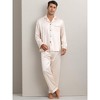 INSPIRE CHIC Men's Button Down Long Sleeve Casual Satin Pajamas Sets 2 Pieces - 2 of 4