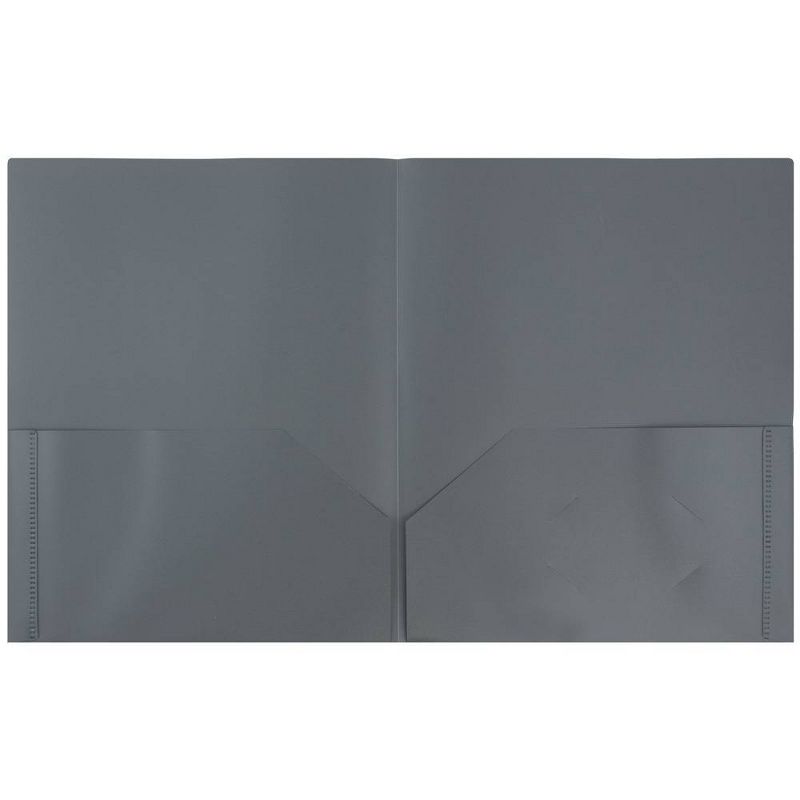 JAM 6pk 2 Pocket Plastic Folder - Gray, 3 of 7