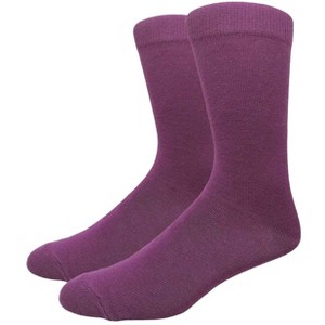 Solid Color Crew Cotton Dress Socks  from the Sock Panda (Men's Sizes, Adult Large) - 1 of 4