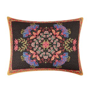 Greenland Home Fashions Jessa Sham – Quilted Pillow Cover with Floral Motif, 100% Cotton, Soft Pastel Tones - 1 of 4