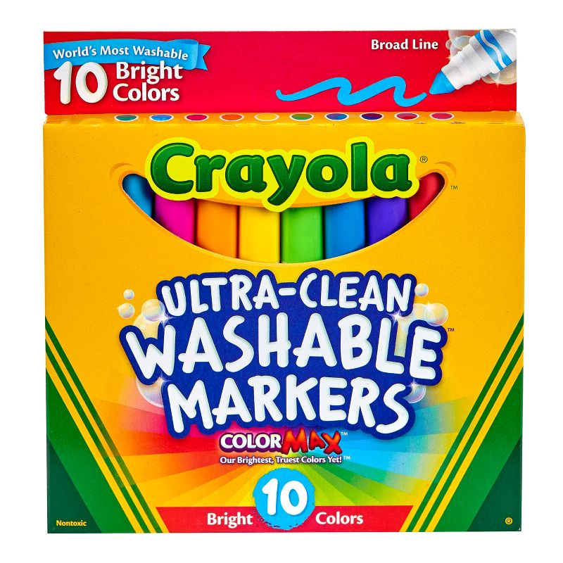 Crayola 10ct Washable Markers Broad Line - Bright Colors, 1 of 7