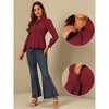 Allegra K Women's Long Sleeve Button-Up Ruffle Office Work Blouse - 2 of 4
