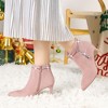 Allegra K Women's Bling Rhinestone Pointed Toe Stiletto Heels Ankle Boots - 2 of 4