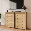 3 Drawer Dresser for Bedroom Nightstand, Wooden Chest of Drawers, Fluted End Table, Storage Organizer - 4 of 4