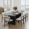 PexFix 79" x 33.5" Solid Wood Dining Table Modern Kitchen Table for 6-8 Farmhouse Style with Solid Wave Legs for Living Room Kitchen Home Office Black - 2 of 4