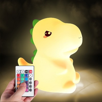 One Fire Dinosaur Night Light for Kids, Color Changing Kids Night Light Dinosaur Lamp, Dinosaur Room Decor for Boys Cute Night Light, Silicone Nursery Battery Baby Night Light, Cute Gifts for Kids Boy