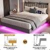 Whizmax Floating Bed Frame with LED Lights, Upholstered Platform Full Bed Frame with Charging Station, No Box Spring Needed - 4 of 4