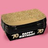Big Dot of Happiness 70th Birthday Party Paper Food Trays, Disposable Food Boats, Black & Gold, Picnic, BBQ, Double-Sided Paper Meal Holders - 12 Ct - 4 of 4