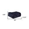 HomeRoots King Navy Blue Cotton Basketweave Geometric Blanket - 3 of 4
