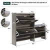AMERLIFE Shoe Cabinet with Bench & Motion Sensor Lights, 3 Flip Drawers for 24 Pairs - 2 of 4