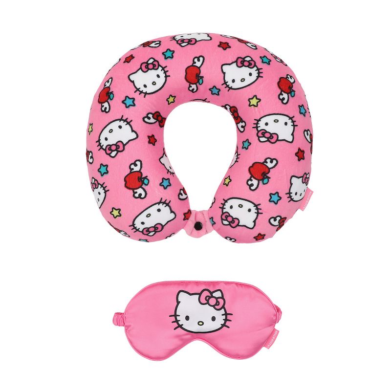 Hello Kitty Adult Travel Set with Neck Pillow, Eye Mask, and Throw Blanket - Adorable Comfort for Hello Kitty Fans on the Go!, 3 of 7
