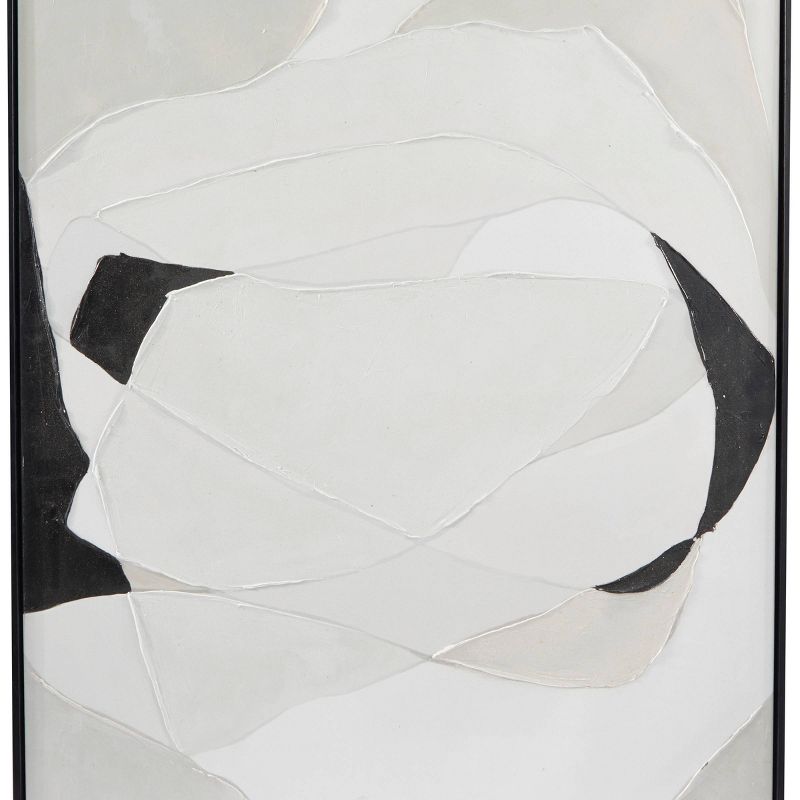 Set of 2 Contemporary Canvas Abstract Framed Wall Arts with Black Frames White - Olivia &#38; May, 5 of 8
