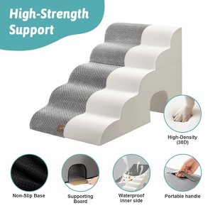 Wide Dog Stairs with Tunnel / 5-Step Foam Pet Ramp - 1 of 4