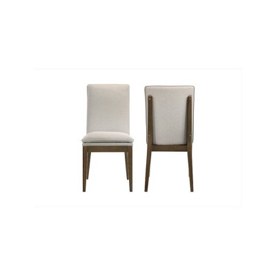 New Classic Furniture, Maggie Dining Chair W/Natural Cushion-Walnut, Set of 2