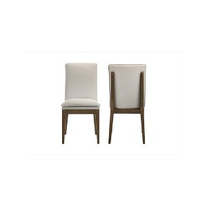 New Classic Furniture, Maggie Dining Chair W/Natural Cushion-Walnut, Set of 2 - 1 of 4