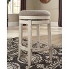Realyn Upholstered Swivel Counter Height Barstool Beige: Cottage Design, Textured Fabric - Signature Design by Ashley - 2 of 3