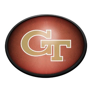 College Football Pigskin Design Oval Slimline Lighted Wall Sign - 1 of 4